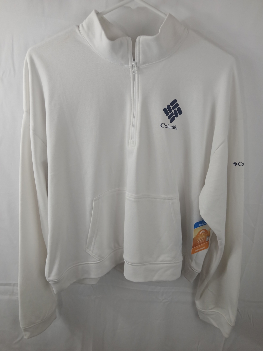 Columbia White Quarter-Zip Pullover